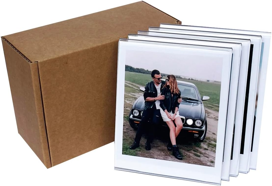 3.5 x 4.25 Polaroid Picture Frame for i-Type/600/SX-70/OneStep /Instax Wide Square 300/200/210, Desktop Acrylic Picture Frame for Instant Color I-Type Film, 5 Pcs